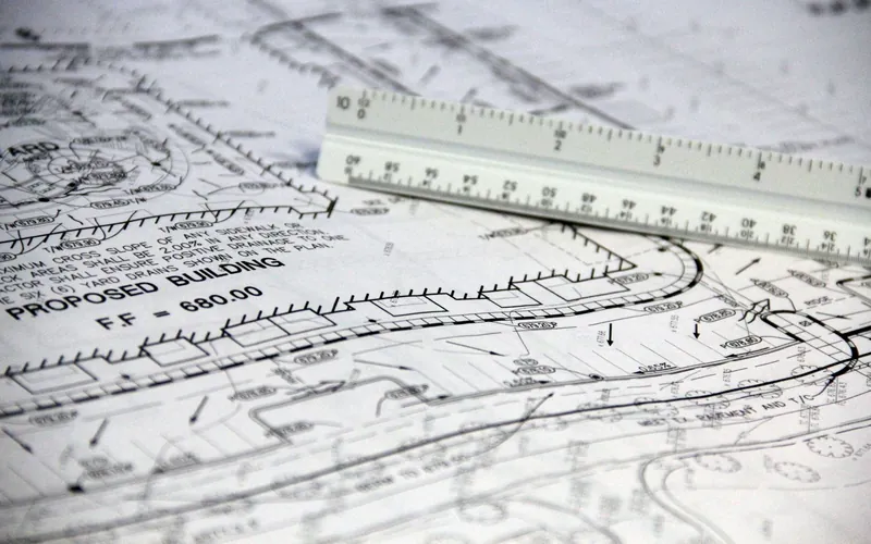 A close-up of a technical drawing with dimension lines
